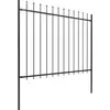 Image de Clôture de jardin avec pointes de lance Acier 6,8 x 1,5 m Noir