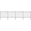 Image de Vidaxl Garden Fence With Spear Top Steel 714.5x150 Cm Black