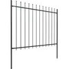 Image de Vidaxl - Clôture De Jardin Avec Dessus En Lance Acier 13,6 X 1,5 M Noir