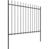 Image de vidaXL Clôture de jardin avec pointes de lance acier 15,3 x 1,5 m noir