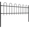 Image de vidaXL Clôture de jardin avec design d'arceau Acier 5,1 x 0,6 m Noir