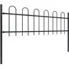 Image de vidaXL Clôture de jardin avec design d'arceau Acier 8,5 x 0,6 m Noir