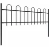Image de vidaXL Clôture de jardin avec design d'arceau Acier 15,3 x 0,6 m Noir