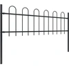 Image de vidaXL Clôture de jardin avec design d'arceau Acier 17 x 0,6 m Noir