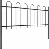 Image de vidaXL Clôture de jardin avec design d'arceau Acier 11,9 x 0,8 m Noir