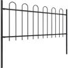 Image de vidaXL Clôture de jardin avec design d'arceau Acier 13,6 x 0,8 m Noir