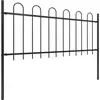 Image de vidaXL Clôture de jardin avec design d'arceau Acier 15,3 x 0,8 m Noir