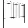 Image de vidaXL Clôture de jardin avec design d'arceau Acier 3,4 x 1,2 m Noir