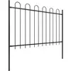 Image de vidaXL Clôture de jardin avec design d'arceau Acier 6,8 x 1,2 m Noir
