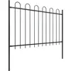 Image de vidaXL Clôture de jardin avec design d'arceau Acier 11,9 x 1,2 m Noir