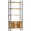 Image de Bibliothèque À 4 Niveaux 80x30x180 Cm Bois De Manguier Brut Vidaxl