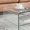 Image de vidaXL Couchtisch Transparent 98×45×31 cm Coeur en verre