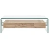 Image de vidaXL Couchtisch Transparent 98×45×31 cm Coeur en verre