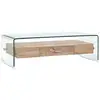 Image de Vidaxl - Table Basse Clair 98x45x31 Cm Verre Trempé