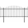 Image de vidaXL Clôture de jardin avec fer de lance Acier 359 x 150 cm Noir