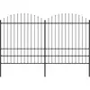 Image de Vidaxl Garden Fence With Spear Top Steel 359x200 Cm Black