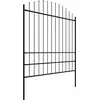 Image de vidaXL Clôture de jardin avec fer de lance acier 537 x 200 cm noir