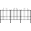 Image de Vidaxl Garden Fence With Spear Top Steel 537x200 Cm Black