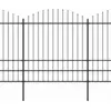 Image de vidaXL Clôture de jardin avec fer de lance Acier 714,5 x 200 cm Noir