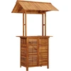 Image de vidaXL Table de bar d'extérieur avec toit 113x106x217 cm Acacia massif