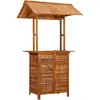 Image de Vidaxl   Table De Bar D'Extérieur Avec Toit En Bois D'Acacia 113x106x217 Cm   Résistante Aux Intempéries   Idéale Pour Terrasses Et Jardins