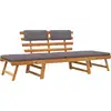 Image de vidaXL 2-in-1 Gartenliege mit Auflage 190 cm Massivholz Akazie