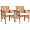 Image de Vidaxl - Chaises À Dîner De Jardin Et Coussins 2pcs Bois D'Acacia Massif