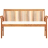 Image de banc de jardin 3 places avec coussins 150 cm bois massif acacia