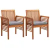 Image de Vidaxl - Chaises À Manger De Jardin Et Coussins Lot De 2 Acacia Massif