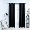 Image de Rideaux Occultants Avec Anneaux En Métal 2 Pcs Noir 140x225 Cm