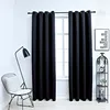 Image de Rideaux Occultants Avec Anneaux En Métal 2 Pcs Noir 140x245 Cm Vidaxl