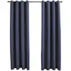 Image de Rideaux Occultants Avec Anneaux Métal 2pcs Anthracite 140x175cm Vidaxl