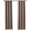 Image de Rideaux Occultants Avec Anneaux En Métal 2 Pcs Taupe 140x225 Cm - Vidaxl
