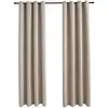 Image de Rideaux Occultants Avec Anneaux En Métal 2 Pcs Beige 140x175 Cm