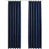Image de Vidaxl Blackout Curtains With Hooks 2 Pcs Blue 140x175 Cm