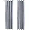 Image de Vidaxl Blackout Curtains With Metal Rings 2 Pcs Grey 140x175 Cm