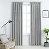 Image de Rideaux Occultants Avec Crochets 2 Pcs Gris 140x225 Cm