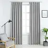 Image de Rideaux Occultants Avec Crochets 2 Pcs Gris 140x245 Cm Vidaxl