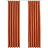 Image de Vidaxl - Rideaux Occultants Avec Crochets 2 Pcs Rouille 140x225 Cm