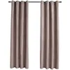Image de Rideaux Occultants Avec Anneaux En Métal 2 Pcs Taupe 140x225 Cm