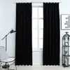 Image de Vidaxl Blackout Curtains 2 Pcs With Hooks Velvet Black 140x225 Cm