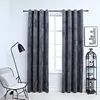 Image de Rideaux Occultants Et Anneaux 2pcs Velours Anthracite 140x175cm