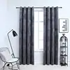Image de Rideaux Occultants Et Anneaux 2pcs Velours Anthracite 140x225cm