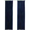 Image de Rideaux Occultants Et Crochet 2pcs Velours Bleu Foncé 140x175cm
