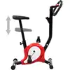 Image de vidaXL Vélo d'appartement avec entraînement par courroie rouge