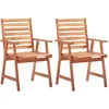 Image de Chaises À Manger D'Extérieur Lot De 2 Bois D'Acacia Massif Vidaxl