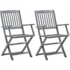 Image de Vidaxl - Chaises Pliables D'Extérieur 2 Pcs Bois D'Acacia Solide