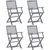 Image de Vidaxl - Chaises Pliables D'Extérieur 4 Pcs Bois D'Acacia Solide