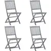 Image de Vidaxl - Chaises Pliables D'Extérieur Lot De 4 Bois D'Acacia Solide