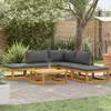 Image de vidaXL Ensemble de salon de jardin 6 pièces avec coussins en bois massif d'acacia